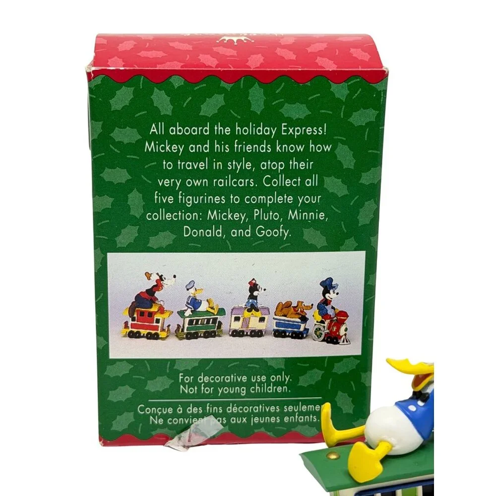 VTG Hallmark Merry Miniatures Donalds Passenger Car Mickey Express Disney Decor‎